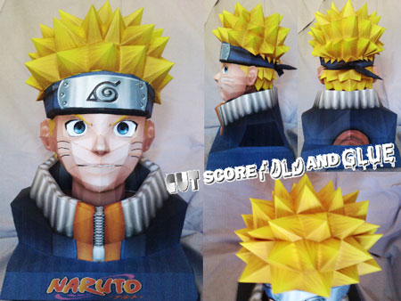 batman el Naruto  Uzumaki! Es busto papercraft bust de de la genin Konoha,